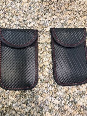 Cabela's Black Phone Holster Pouch with Red Stitching (Pair)